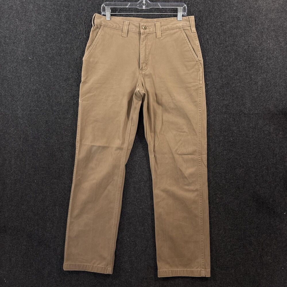 Carhartt Pants Men's 32x31 Khaki Relaxed Fit Carpenter Work Utility Straight Leg